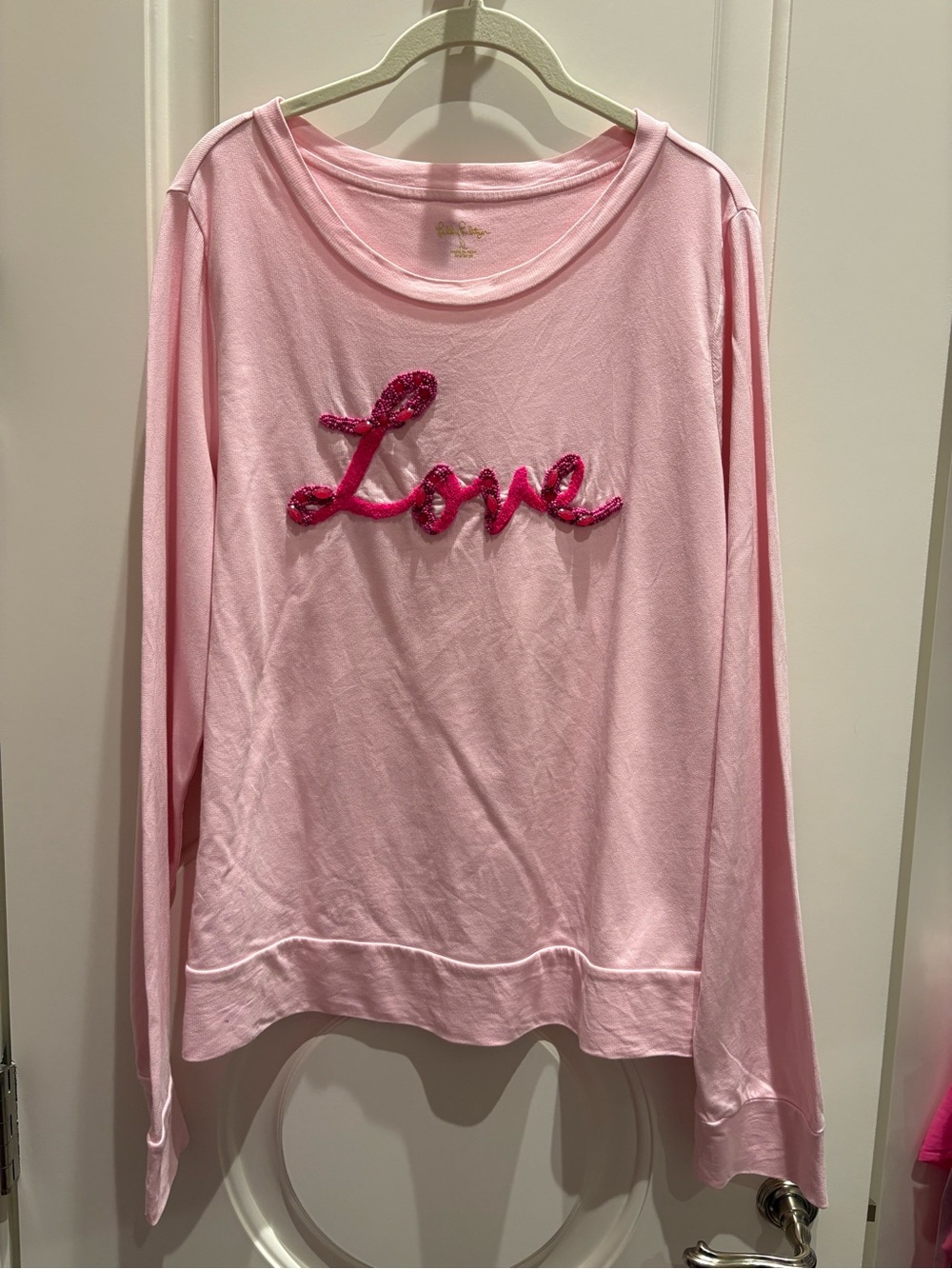 Lilly Pulitzer Light Pink Love sweatshirt